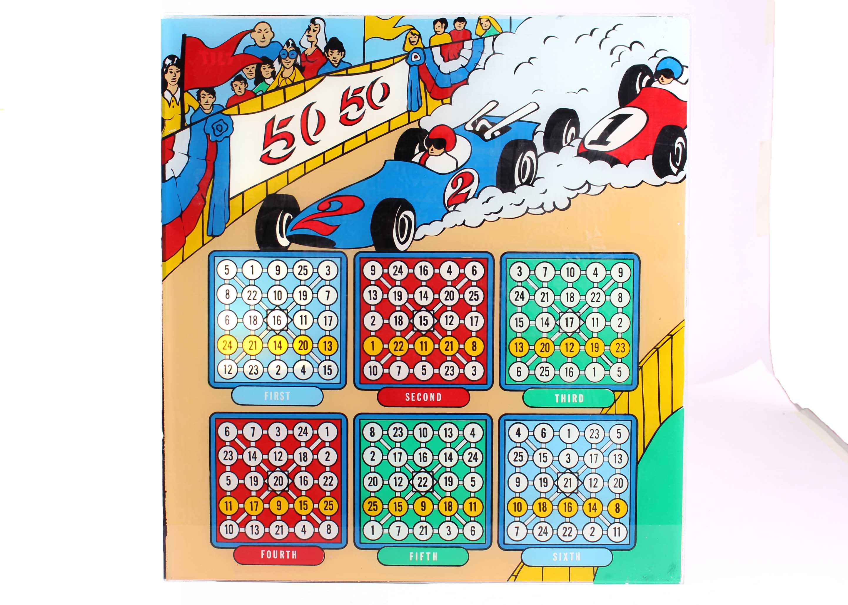 Vintage 50/50 Glass Pinball Backglass EBTH